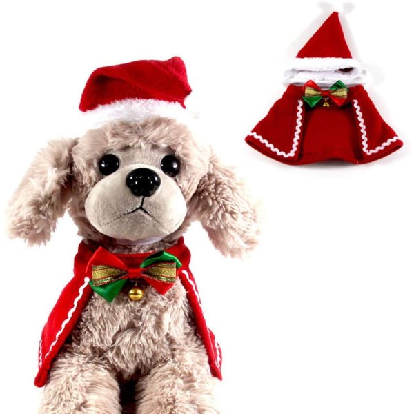 Christmas Supplies Plysch hundkappa med hatt Funny Pet Christmas Co