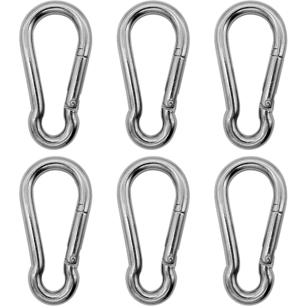 Karabinkrokker - 6x60mm - Pakke med 6 - Karabinkrokker laget av 304 Sta
