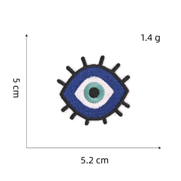 9 stycken Devil's Eye broderade strykjärnsmärken, broderade klistermärken
