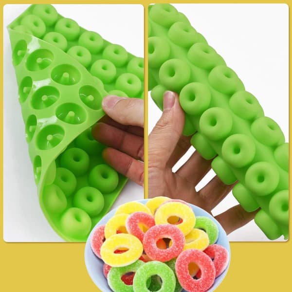 Silikone Donutforme Sæt med 4, 48 Hulrum Runde Gummy Donutforme