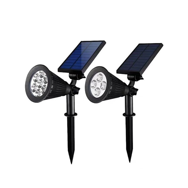 Solcelle Spotlys Udendørs, 7 LED Farveskiftende 2-i-1 Solcelle Land