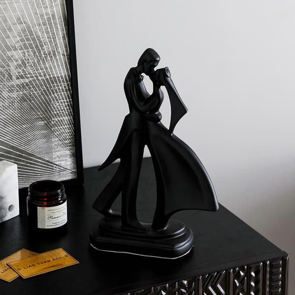 28 cm harpiks kysse par statuette - sort kærlighed figur - annive