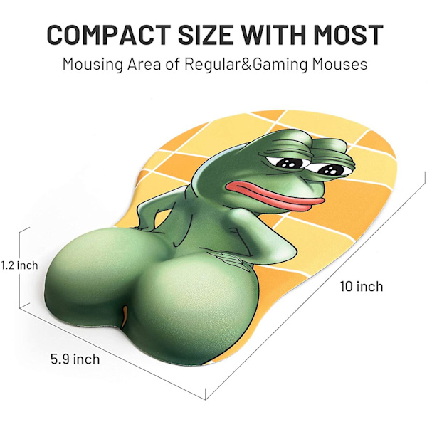 3D Pepe Sad Frog Musematte Morsom Silikon Musematte Håndleddsstøtte Pa