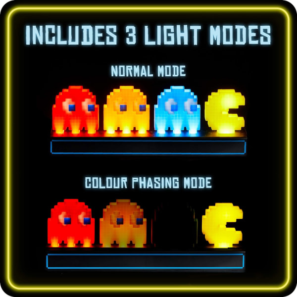 Pac Man and Ghosts Light, Pac Man Collectable Figure Lamp，Voice A