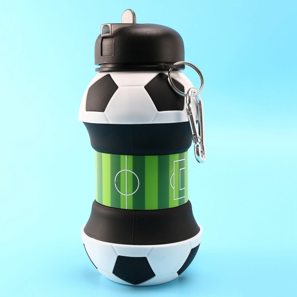 Fotboll Sport vattenflaska Vikbara reseflaskor med silikon
