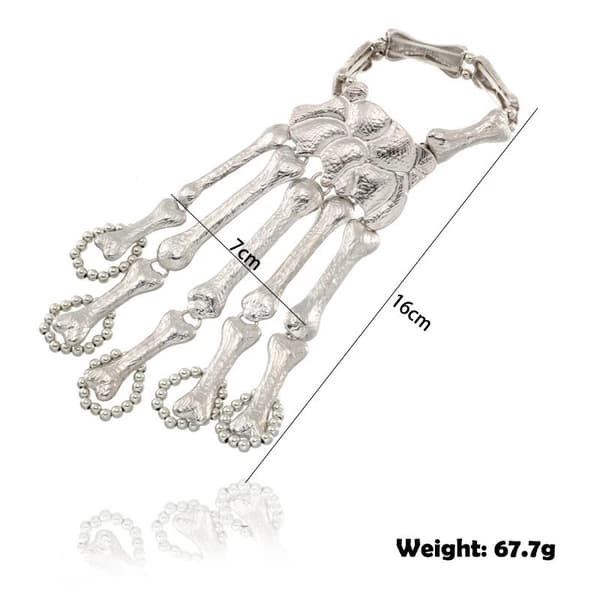 Tilbehør Hem Gothic Skull Tool Fuld Hånd Skull Armbånd Ring,