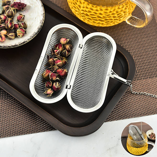 3 stk. Rustfrit Stål Løse Blade Te Infuser, Rektangulær Mesh Te, Fin