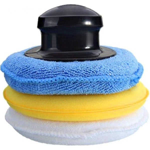 3 STK Microfiber Car Wax Applicator Pad Poleringssvamp med Han