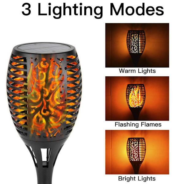 Solcelled fakkellys hagefakkellampe solfakkel solflammelampe