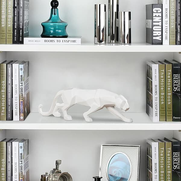 Sort Panter Statue Leopard Skulptur Hjem Kunst Håndværk Dekoration