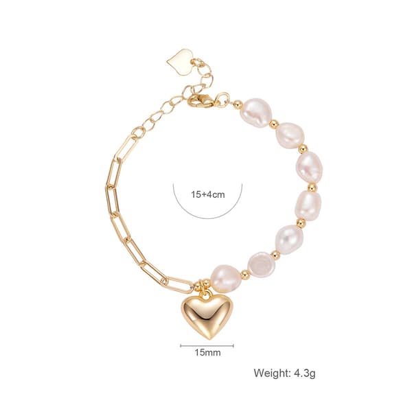 16K gullperle armbånd for kvinner, Tiny Pearl Rosary Charm Bead |