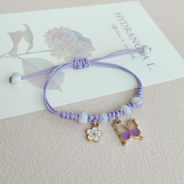 Handgjord fjärilshänge armband sommar lycklig justerbar vävd