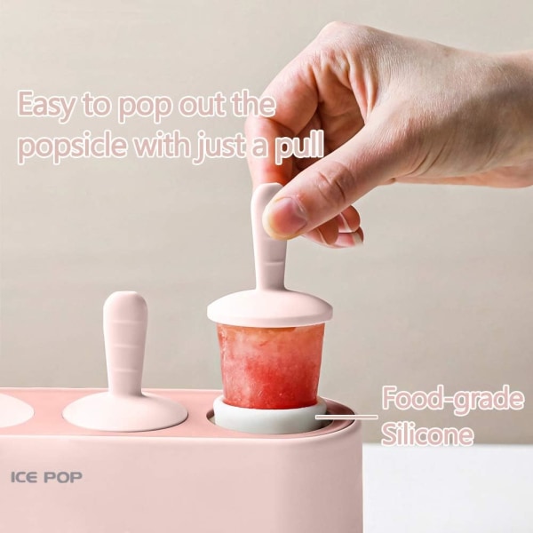 Popsicle Form Set 4 delar Hemmagjord silikon Popsicle Maker Easy