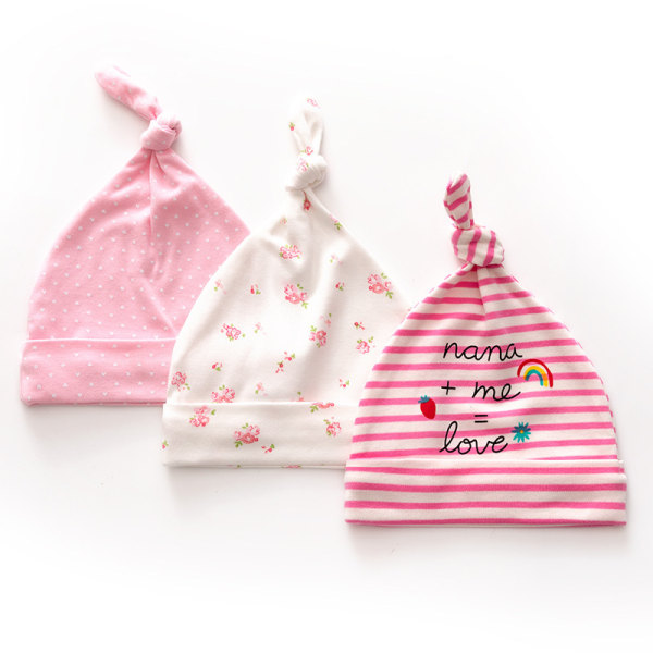 Kjærlighetspulver 3 PCS Baby Bow Hat Nyfødt Gutter Jenter Bomull Justerbar