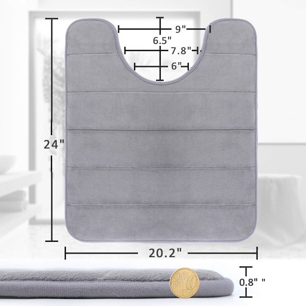 Muisti vaahto wc-matto U-muoto, Commode Contour Rug, Pehmeä ja mukava