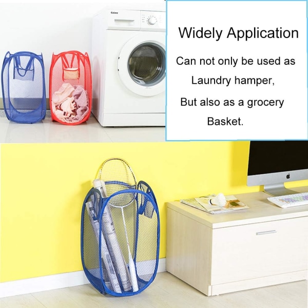 2 Pack Foldable Mesh Laundry Basket, Portable Dirty Laundry Baske