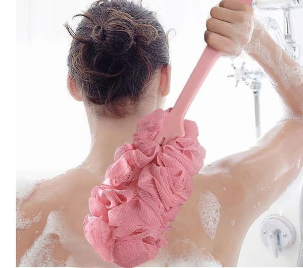1 stk. badebørste rygbørste med brusebadsblomst, kropsshower ryg