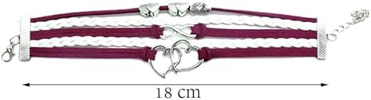 Læder Wrap Armbånd Piger Dobbelt Hjerter Infinity Reb Armbånd
