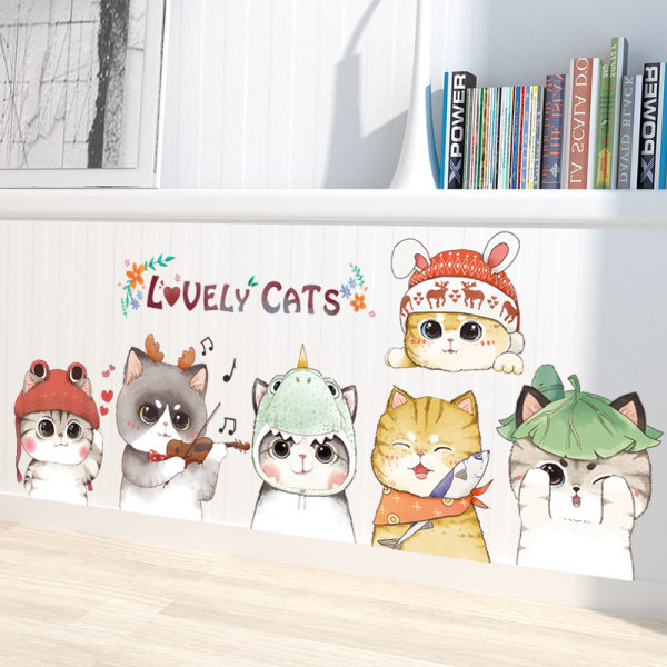 Väggklistermärken för kattungar, Anime Nursery Wall Art, Baby Väggmålningar, K