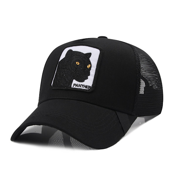 1 kpl Mesh Animal Broderet Hat Snapback Hat Black Panther musta