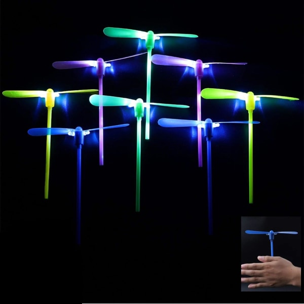 Helikoptre flyvende legetøj, 8 stykker LED Light Up Helikopter Arrow R