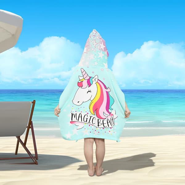 Pink Rabbit Badekåbe, Poncho, Hætte Strandhåndklæde Søde Mønstre M