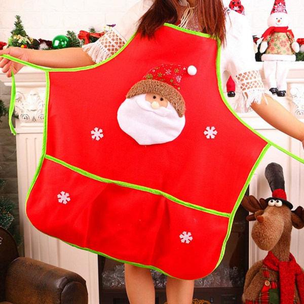 Julförkläde Jultomten klassiskt rött förkläde manlig och kvinnlig kit