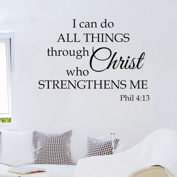 Jag kan göra allt genom Kristus som stärker mig, väggsticka