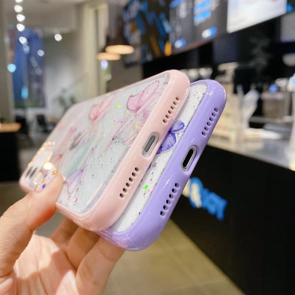 iPhone 13 Pro Max deksel søt glitter sommerfugl trykk iPhone 13 Pro