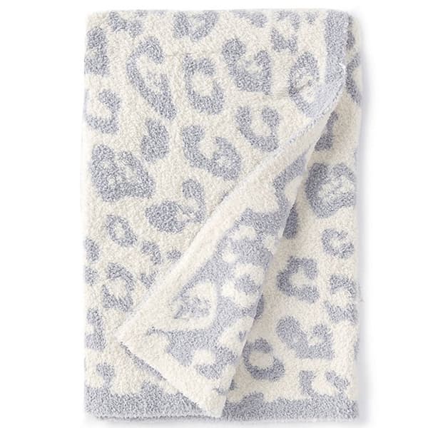 Ullpledd strikket teppe plus fløyel strikket jacquard teppe leopard teppe