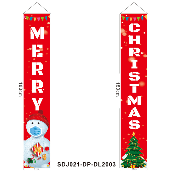 Christmas Couplet Porch Banner, Merry Christmas Banners nyttår