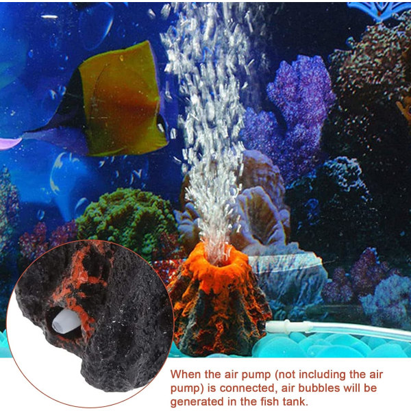 Aquarium Volcano Ornament Kit Make More Oxygen Air Bubbler Decora