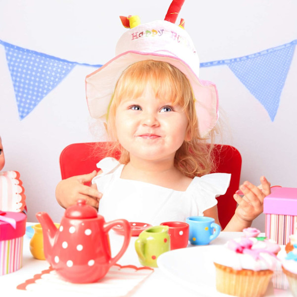 Pink plys Happy Birthday kagehat - Unisex voksenstørrelse Fancy Dres