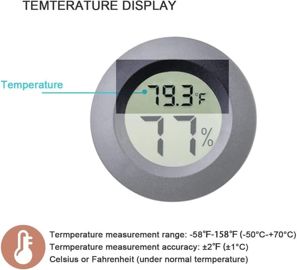 Mini Hygrometer Termometer Digital LCD Display Innendørs Utendørs Hy