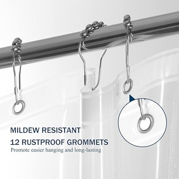 Klar duschdraperifoder 72\" x 72\" Standardstorlek - PEVA 4 Gauge