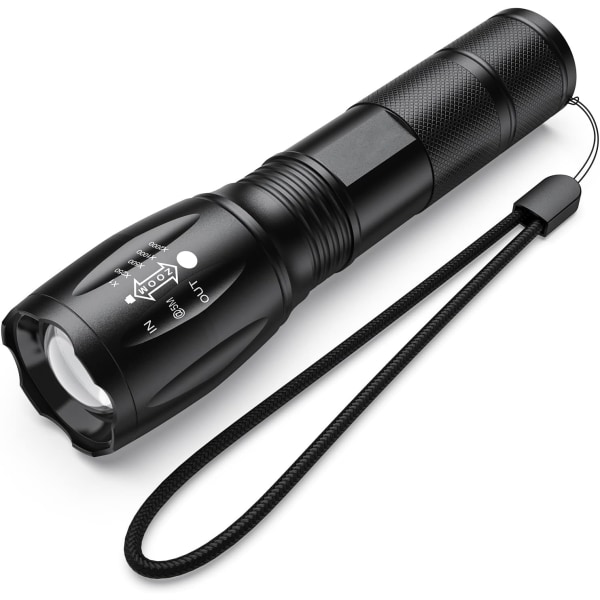 Taktinen LED-taskulamppu - High Lumen, Zoomable, 5 Modes, Waterpr