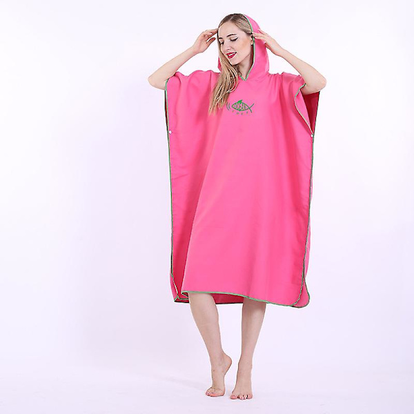 Unisex-rantapyyhe kylpy aikuisten huppuinen pikakuivuva poncho kylpytakki
