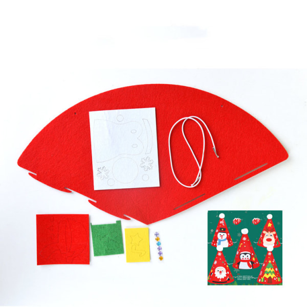 5 Christmas Hats Handmade Material Kits for Children DIY Educatio