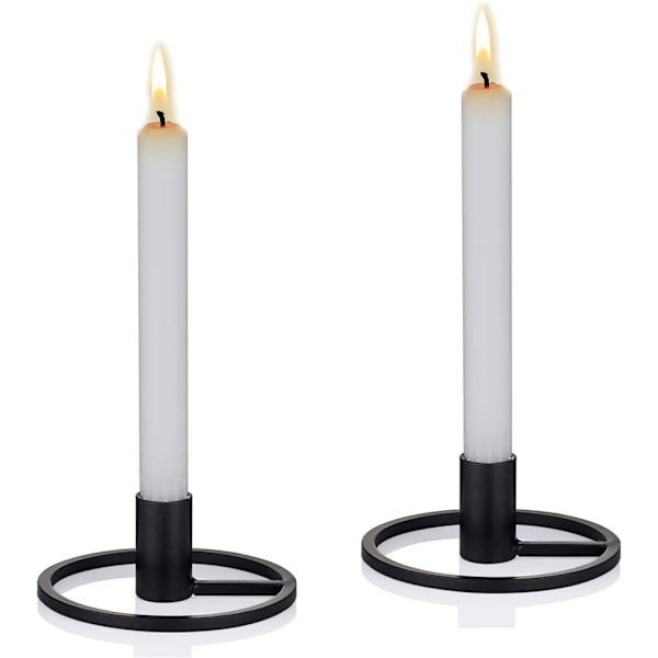 2 Lysestager Lysestager Spids Lysestager Retro Sort De
