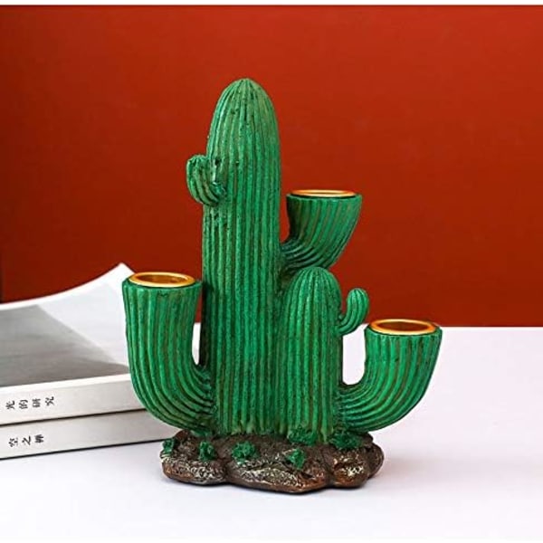 Hartsikaktuskynttilänjalka Koristeellinen kaktuskynttilänjalka Vihreä