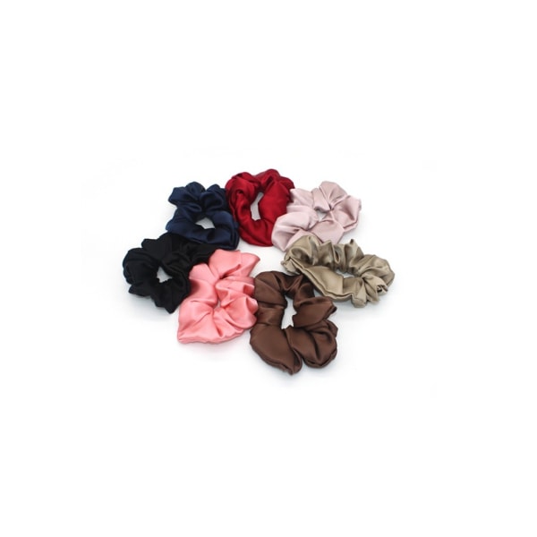 Retro Simple Satin Hår Scrunchie Candy Farve Elastiske Hårbånd