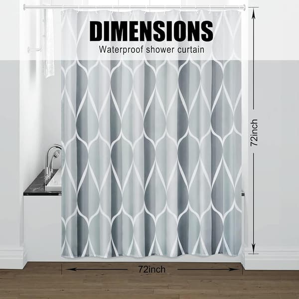 Grå dusjforheng i stoff, vanntett design og polyester, Quic