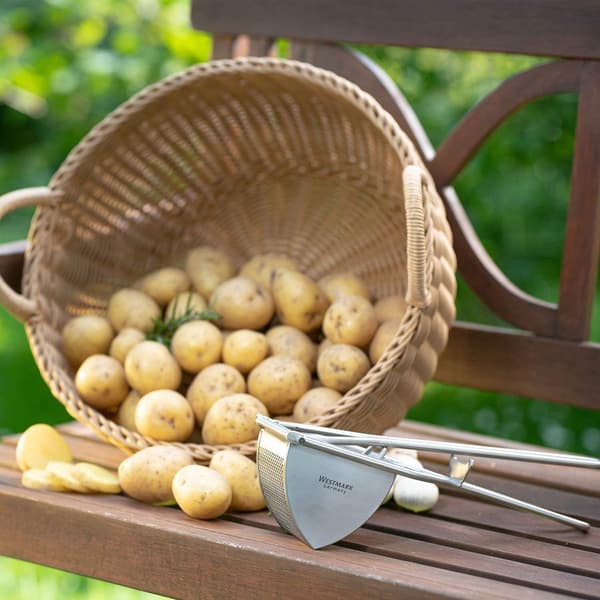 Kartoffelpresser med runde huller, rustfrit stål, længde: 30 cm, sil