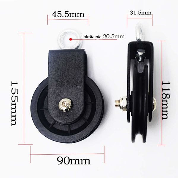 Swivel Pulley Block, Single Pulley Block med U-monteringsfäste
