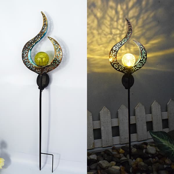 Udendørs solcellelamper Have Crackle Glass Globe Stake Lights,Wate