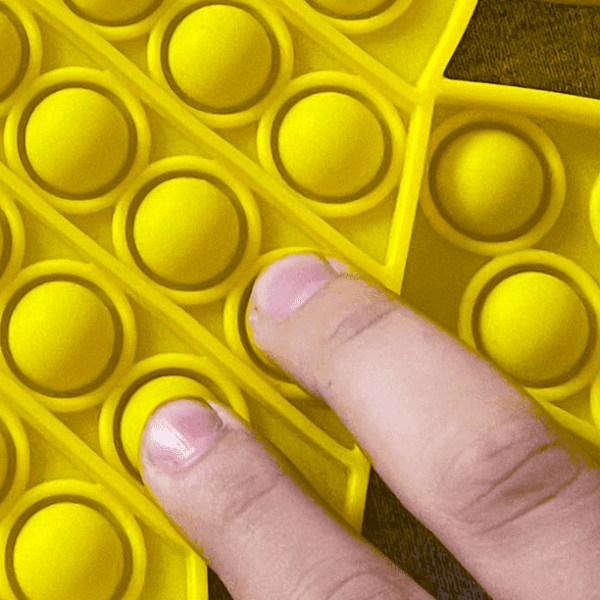 Pop Pop Fidget-leksak Det bubblar sensoriskt söt gul silikon lindra