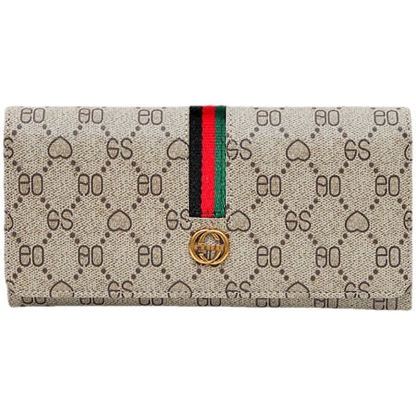 Ny Navy Læder Web Stripe Lang Zip-pung