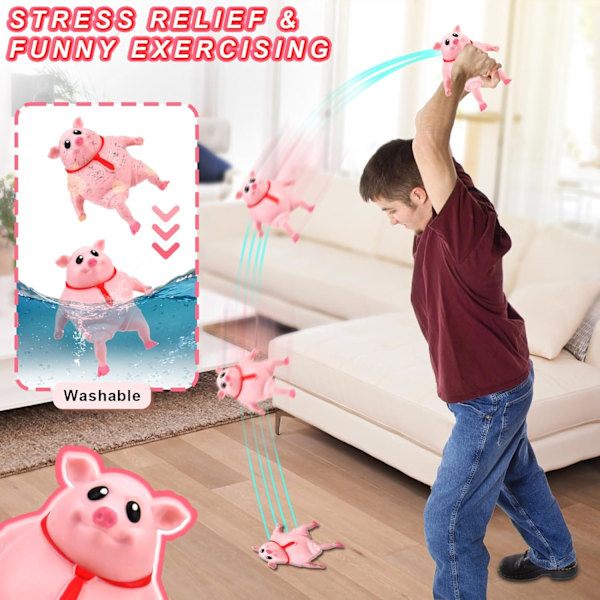 10*10cm Gris Squeezeboll Leksaker, Anti Stress Gris Squeezeboll Leksak, Rosa
