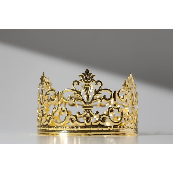 Vintage Guld Krona Tårtdekoration, Grattis På Födelsedagen Tårtdekoration Fest
