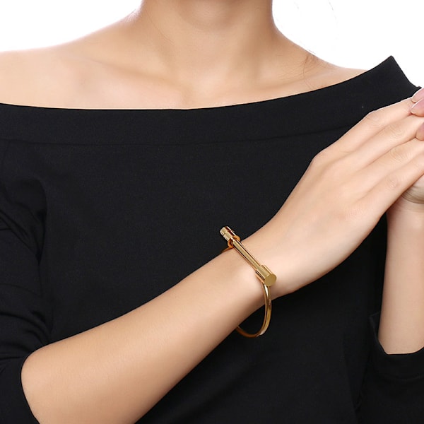 Manschett Armband Bangle Bar Skruv Shackle Nyhet Högpolerad Stai